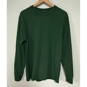 Brandy Melville Long Sleeve Crew Neck Green Cotton T Shirt Women's One Size